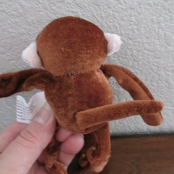 Monkey Stuffed Plush 8" Wild Animal Floppy Leg Toy Safari Jungle Hands Clasp - Picture 5 of 5